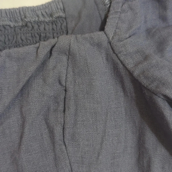 A&F Puff Sleeve Shine Cotton-Blend Square Neck Top, Color Blue Size XS - Picture 6 of 14